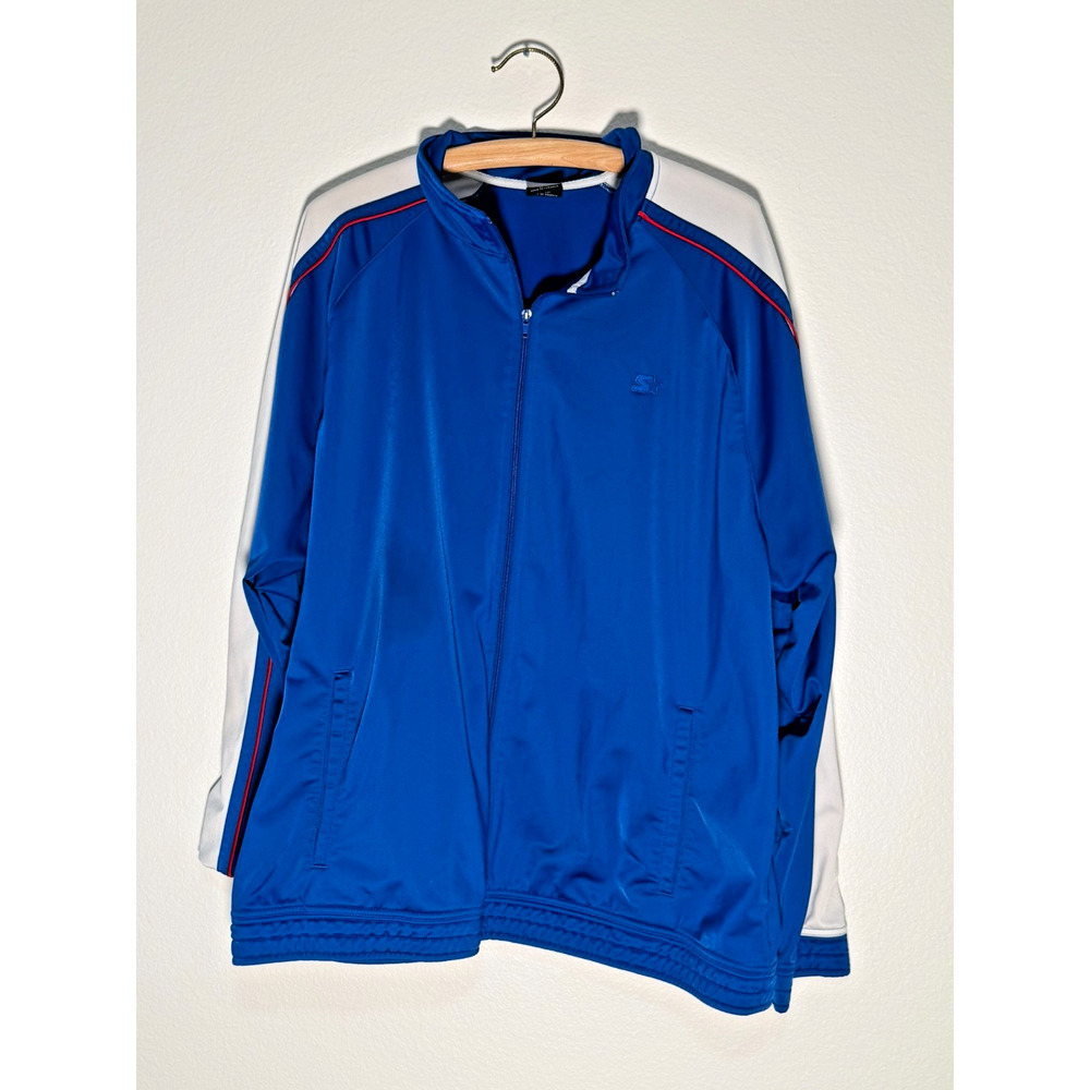 Starter Blue Full‎ Zip Track Jacket 2XL Mens Athletic Lightweight Zip Up Red